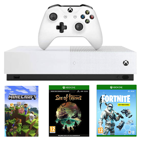 Microsoft Xbox One S 1 TB All-Digital + Fortnite + Sea Of Thieves +  Minecraft | Bite